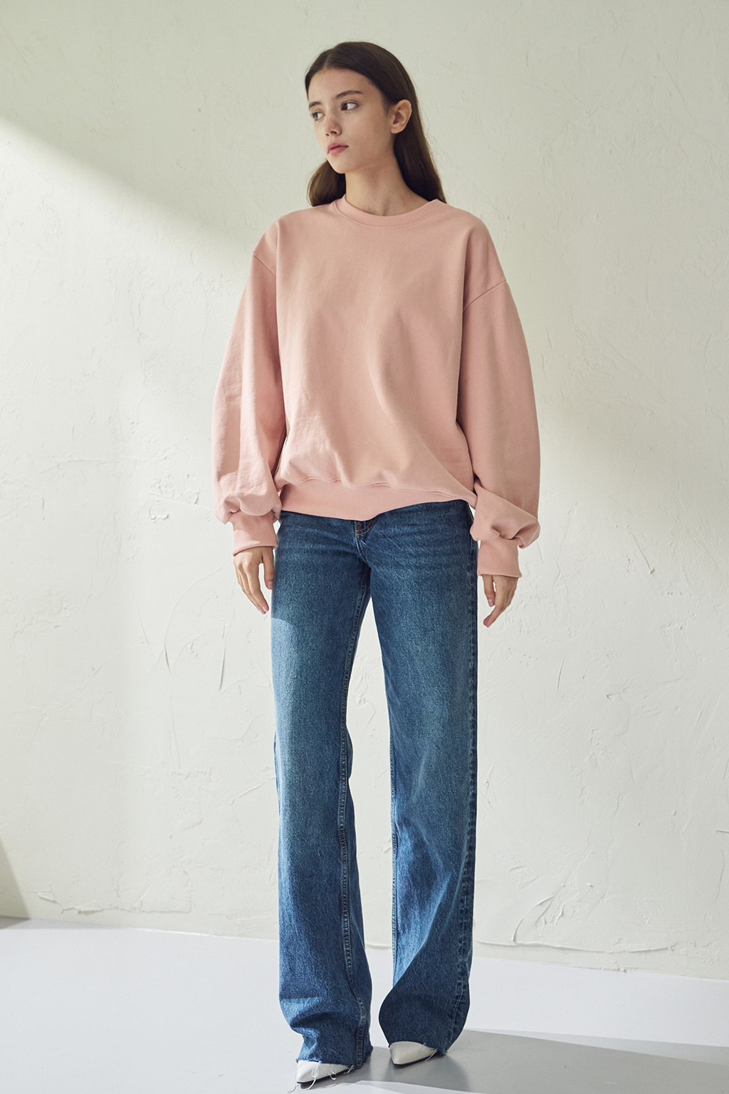 ﻿Volume Embroidery Sweatshirt _pink